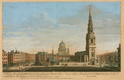 A Perspective View of the North West Front of the Parish Church of St Brides with the Beautiful Spire by John Donowell